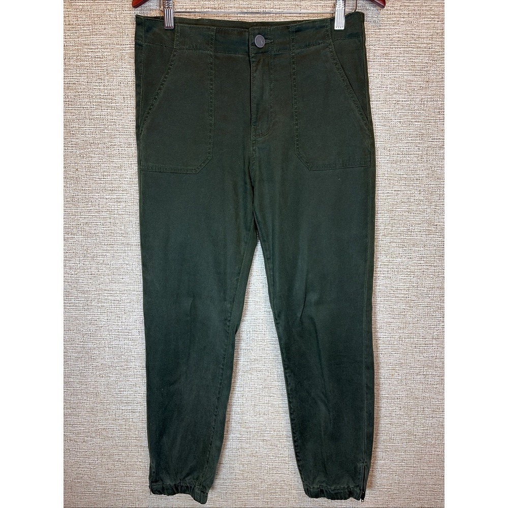 KUT from the Kloth High Rise Joggers Dark Olive Green Cargo Ankle Pants, Size 8